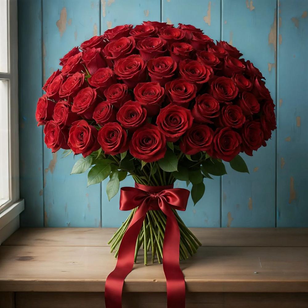 Букет Красные розы Блэк Меджик в Красные Ткачи