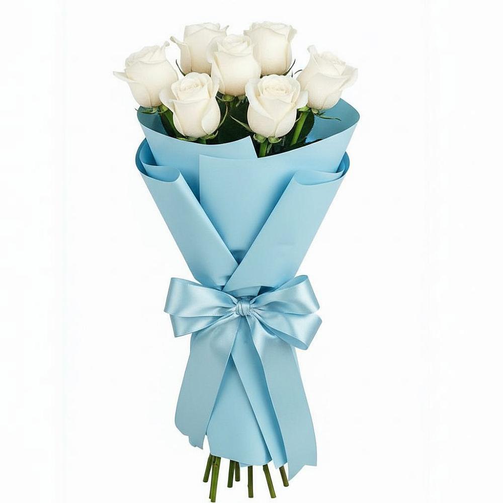 Букет 7 белых роз Проуд в Красные Ткачи