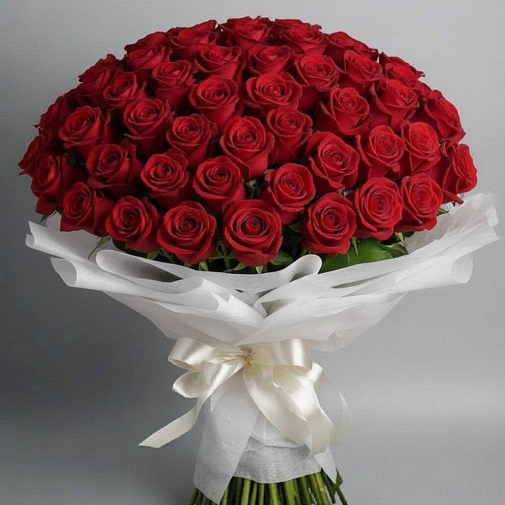 Букет 101 Красная роза Блэк Мэджик в Красные Ткачи