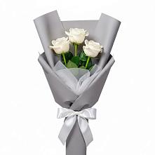 Букет 3 белые розы в Красные Ткачи