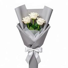 Букет 3 белые розы в Красные Ткачи