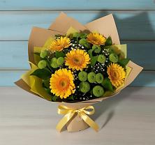 Букет цветов из:  Герберы и Хризантемы в Красные Ткачи