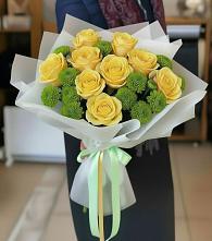 Букет цветов из:  Хризантемы и Розы в Красные Ткачи