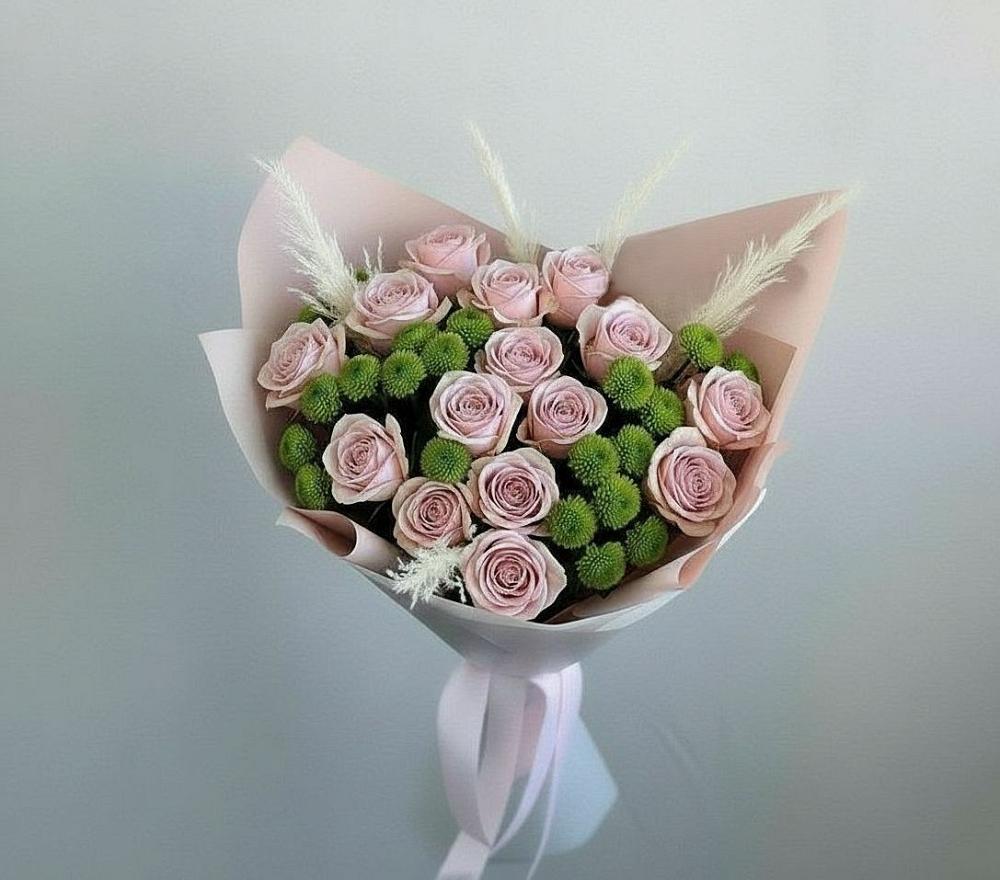 Букет цветов из: Розы и Хризантемы в Красные Ткачи