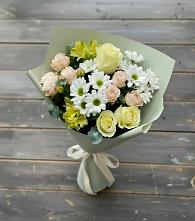 Букет цветов из:  Альстромерии, Розы и Хризантемы в Красные Ткачи