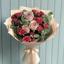 Букет цветов из:  Гвоздики и Розы в Красные Ткачи