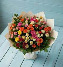 Букет Микс из разноцветных кустовых роз #REPLACE_PRED# Красные Ткачи